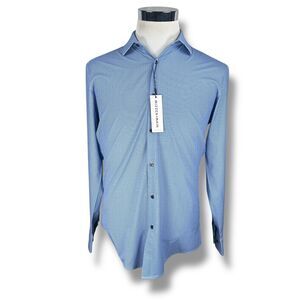 Mizzen Main McClane Shirt Mens Small Light Blue Geometric Long Sleeve Button New